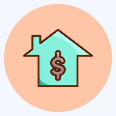 Icon Konut Kredisi. Eğitim sembolü için uygun. Düz stil. Basit dizayn edilebilir. tasarım şablonu. Basit resimleme