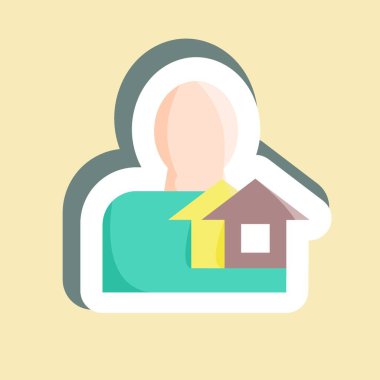 Etiket emlakçısı. Eğitim sembolü için uygun. Basit dizayn edilebilir. tasarım şablonu. Basit resimleme