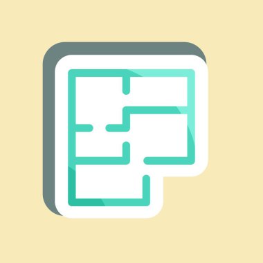 Çıkartma Planları. Eğitim sembolü için uygun. Basit dizayn edilebilir. tasarım şablonu. Basit resimleme