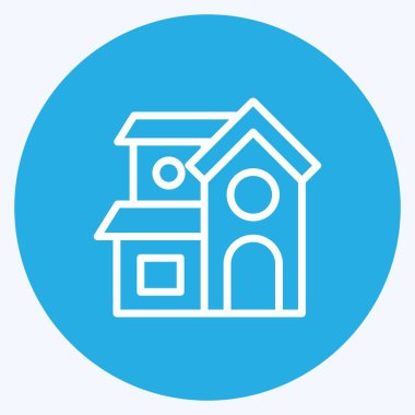 Simge köşkü. Eğitim sembolü için uygun. Mavi gözlü. Basit dizayn edilebilir. tasarım şablonu. Basit resimleme