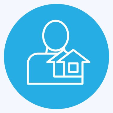 Simge emlakçısı. Eğitim sembolü için uygun. Mavi gözlü. Basit dizayn edilebilir. tasarım şablonu. Basit resimleme