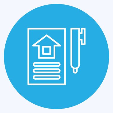 Simge sözleşmesi. Eğitim sembolü için uygun. Mavi gözlü. Basit dizayn edilebilir. tasarım şablonu. Basit resimleme