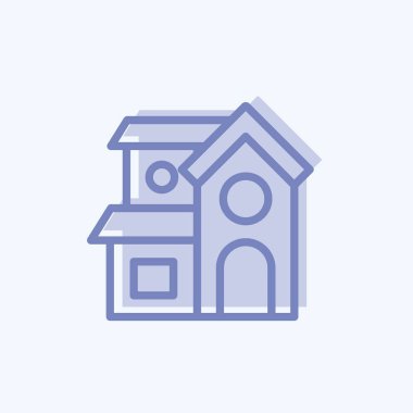 Simge köşkü. Eğitim sembolü için uygun. İki ton stili. Basit dizayn edilebilir. tasarım şablonu. Basit resimleme