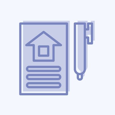 Simge sözleşmesi. Eğitim sembolü için uygun. İki ton stili. Basit dizayn edilebilir. tasarım şablonu. Basit resimleme