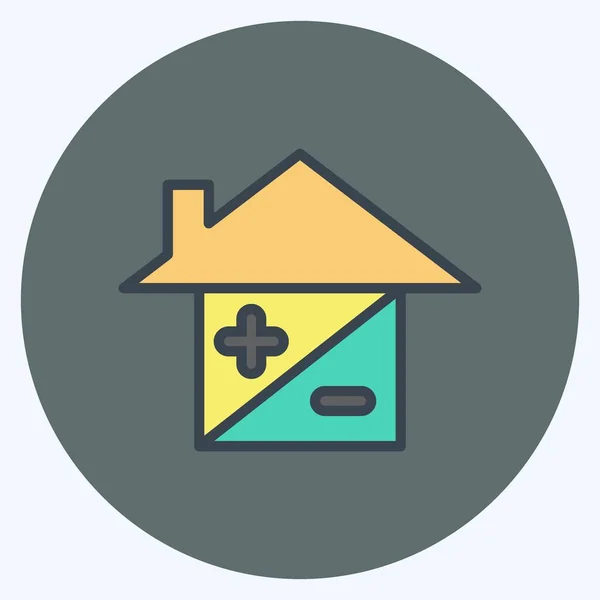 Icon Mortgage Cocok Untuk Simbol Pendidikan Gaya Pasangan Warna Desain - Stok Vektor