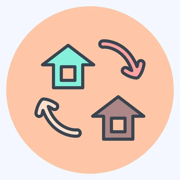 Simge değişimi. Eğitim sembolü için uygun. renk arkadaşı stili. Basit dizayn edilebilir. tasarım şablonu. Basit resimleme