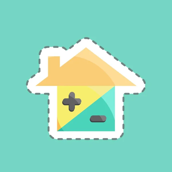 Sticker Lijn Doorgesneden Hypotheek Geschikt Voor Onderwijs Symbool Eenvoudig Ontwerp — Stockvector
