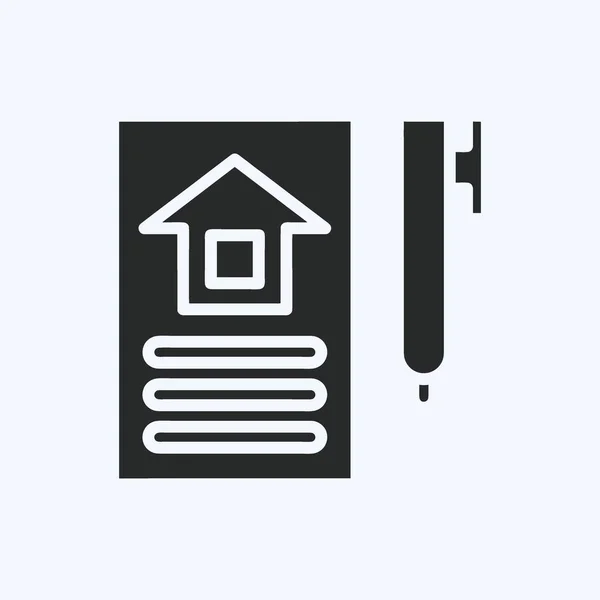 Icône Contrat Adapté Symbole Éducation Style Glyphe Conception Simple Modifiable — Image vectorielle