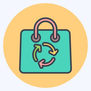 Simge Eko Paketleme. Eğitim sembolü için uygun. renk arkadaşı stili. Basit dizayn edilebilir. tasarım şablonu. Basit resimleme