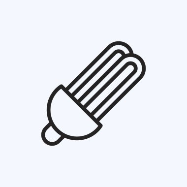 İkon Eko Ampulü. Eğitim sembolü için uygun. Sıra tarzı. Basit dizayn edilebilir. tasarım şablonu. Basit resimleme