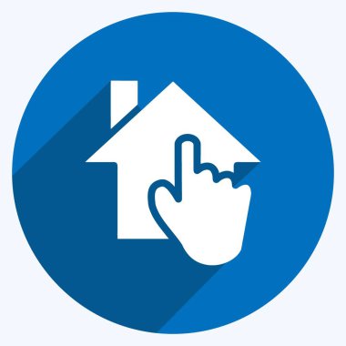 Icon Akıllı Ev. Eğitim sembolü için uygun. Uzun gölge tarzı. Basit dizayn edilebilir. tasarım şablonu. Basit resimleme