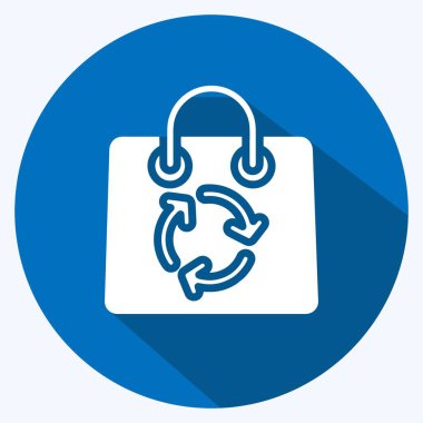 Simge Eko Paketleme. Eğitim sembolü için uygun. Uzun gölge tarzı. Basit dizayn edilebilir. tasarım şablonu. Basit resimleme