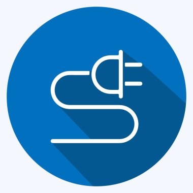 Simge şarjı. Eğitim sembolü için uygun. Uzun gölge tarzı. Basit dizayn edilebilir. tasarım şablonu. Basit resimleme