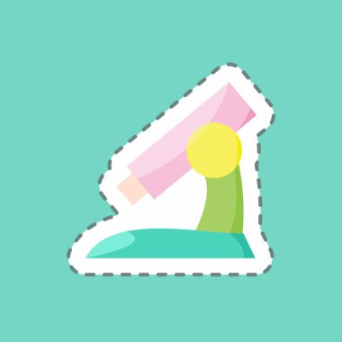 Çıkartma hattı araştırmayı kesti. Eğitim sembolü için uygun. Basit dizayn edilebilir. tasarım şablonu. Basit resimleme