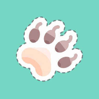 Etiket hattı Fauna 'yı kesti. Eğitim sembolü için uygun. Basit dizayn edilebilir. tasarım şablonu. Basit resimleme