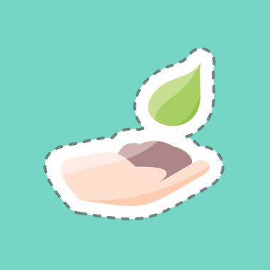 Çıkartma çizgisi ekolojiyi kesti. Eğitim sembolü için uygun. Basit dizayn edilebilir. tasarım şablonu. Basit resimleme