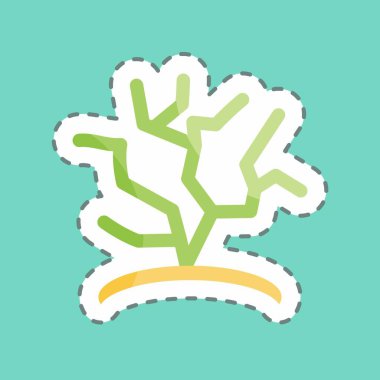 Çıkartma hattı Mercan Kayalıklarını kesti. Eğitim sembolü için uygun. Basit dizayn edilebilir. tasarım şablonu. Basit resimleme