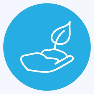 İkon Ekolojisi. Eğitim sembolü için uygun. Mavi gözlü. Basit dizayn edilebilir. tasarım şablonu. Basit resimleme