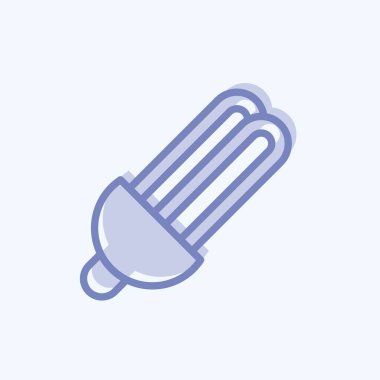 İkon Eko Ampulü. Eğitim sembolü için uygun. İki ton stili. Basit dizayn edilebilir. tasarım şablonu. Basit resimleme