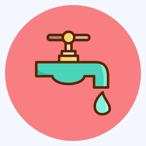 Icon Πόρων Νερού Κατάλληλο Για Εκπαιδευτικό Σύμβολο Επίπεδο Στυλ Απλό — Διανυσματικό Αρχείο