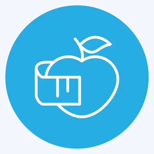 Ikoon Eco Voedsel Geschikt Voor Onderwijs Symbool Blauwe Ogen Stijl — Stockvector
