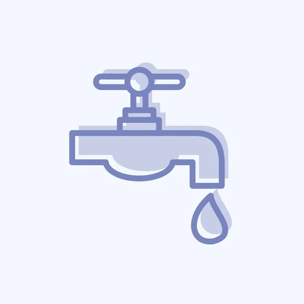 Icon Water Resource Підходящий Освітнього Символу Два Тони Простий Дизайн — стоковий вектор