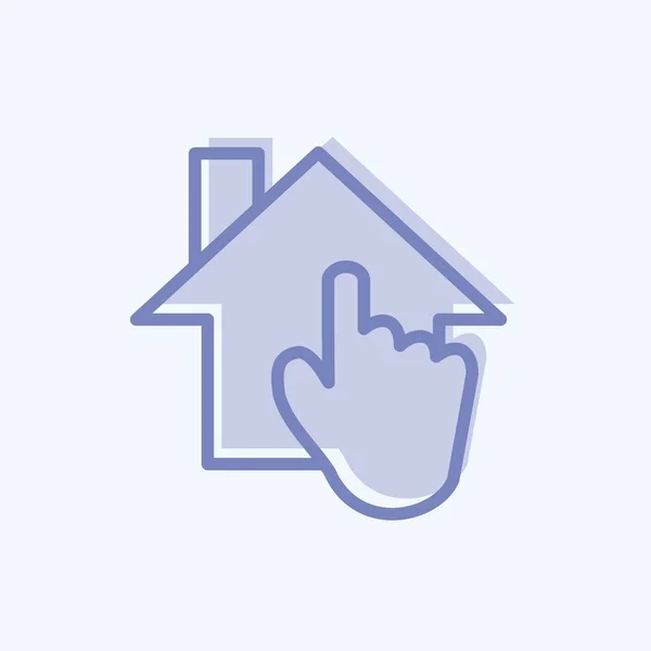 Icono Smart Home Adecuado Para Símbolo Educación Estilo Dos Tonos — Vector de stock