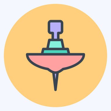 İkon Mırıldanma Tepesi. Çocuk sembolü için uygun. renk arkadaşı stili. Basit dizayn edilebilir. tasarım şablonu. Basit resimleme