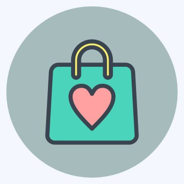 Simge Hediye Çantası. Çocuk sembolü için uygun. renk arkadaşı stili. Basit dizayn edilebilir. tasarım şablonu. Basit resimleme