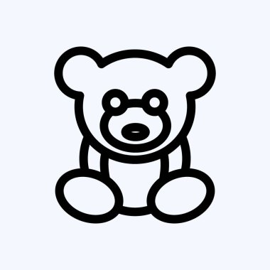 Simge ayıcık. Çocuk sembolü için uygun. Sıra tarzı. Basit dizayn edilebilir. tasarım şablonu. Basit resimleme