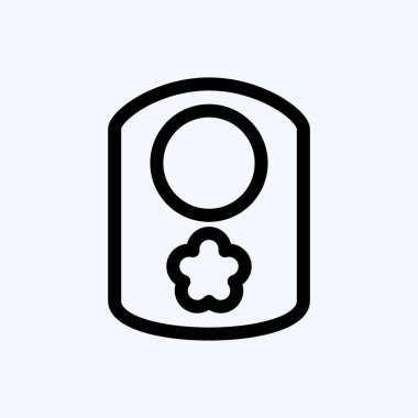 Icon Bebek Önlüğü. Çocuk sembolü için uygun. Sıra tarzı. Basit dizayn edilebilir. tasarım şablonu. Basit resimleme