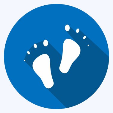 Simge Ayaklar. Çocuk sembolü için uygun. Uzun gölge tarzı. Basit dizayn edilebilir. tasarım şablonu. Basit resimleme