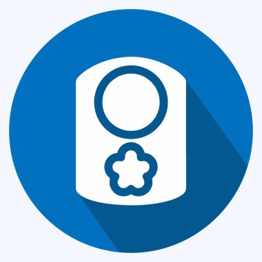 Icon Bebek Önlüğü. Çocuk sembolü için uygun. Uzun gölge tarzı. Basit dizayn edilebilir. tasarım şablonu. Basit resimleme