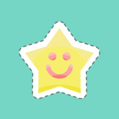 Çıkartma çizgisi Sleeping Light 'ı kesti. Çocuk sembolü için uygun. Basit dizayn edilebilir. tasarım şablonu. Basit resimleme