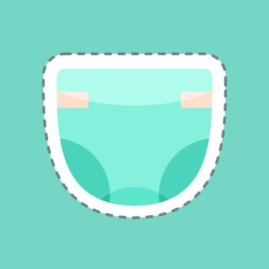 Çıkartma çizgisi bebek bezini kesti. Çocuk sembolü için uygun. Basit dizayn edilebilir. tasarım şablonu. Basit resimleme