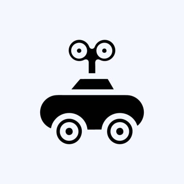 Simge Saat Arabası. Çocuk sembolü için uygun. Kabartma tarzı. Basit dizayn edilebilir. tasarım şablonu. Basit resimleme