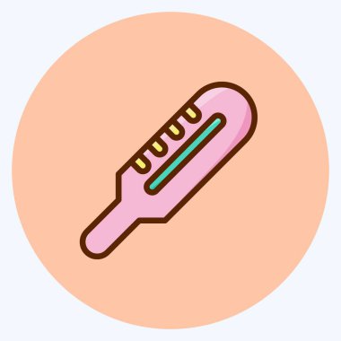 Simge termometresi. Çocuk sembolü için uygun. Düz stil. Basit dizayn edilebilir. tasarım şablonu. Basit resimleme