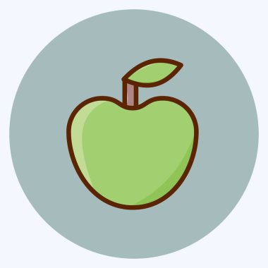 Icon Sağlıklı Yemek. Çocuk sembolü için uygun. Düz stil. Basit dizayn edilebilir. tasarım şablonu. Basit resimleme