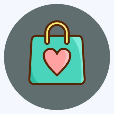 Simge Hediye Çantası. Çocuk sembolü için uygun. Düz stil. Basit dizayn edilebilir. tasarım şablonu. Basit resimleme