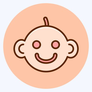 Icon Baby Boy. Çocuk sembolü için uygun. Düz stil. Basit dizayn edilebilir. tasarım şablonu. Basit resimleme