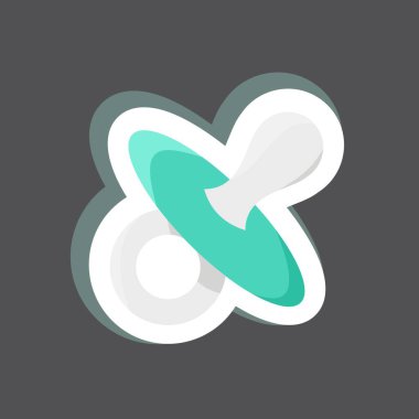 Çıkartmalı Aptal Meme. Çocuk sembolü için uygun. Basit dizayn edilebilir. tasarım şablonu. Basit resimleme