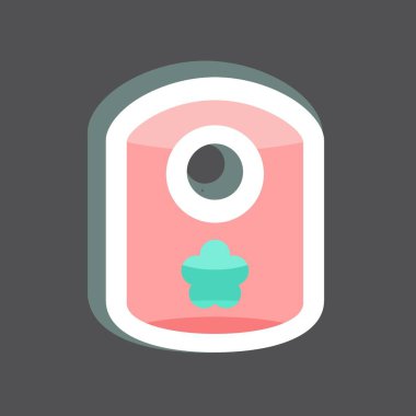 Çıkartmalı Bebek Önlüğü. Çocuk sembolü için uygun. Basit dizayn edilebilir. tasarım şablonu. Basit resimleme