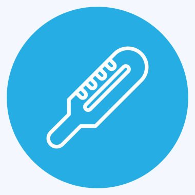 Simge termometresi. Çocuk sembolü için uygun. Mavi gözlü. Basit dizayn edilebilir. tasarım şablonu. Basit resimleme