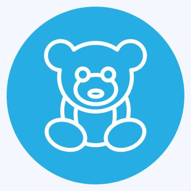 Simge ayıcık. Çocuk sembolü için uygun. Mavi gözlü. Basit dizayn edilebilir. tasarım şablonu. Basit resimleme