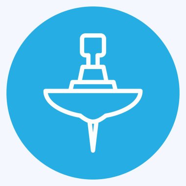 İkon Mırıldanma Tepesi. Çocuk sembolü için uygun. Mavi gözlü. Basit dizayn edilebilir. tasarım şablonu. Basit resimleme