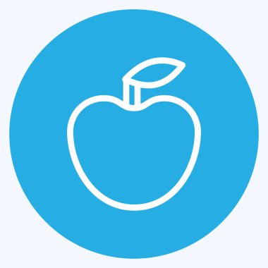 Icon Sağlıklı Yemek. Çocuk sembolü için uygun. Mavi gözlü. Basit dizayn edilebilir. tasarım şablonu. Basit resimleme