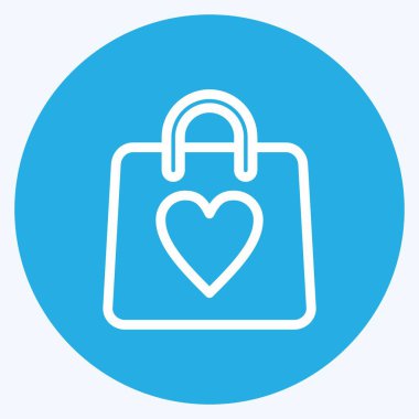 Simge Hediye Çantası. Çocuk sembolü için uygun. Mavi gözlü. Basit dizayn edilebilir. tasarım şablonu. Basit resimleme