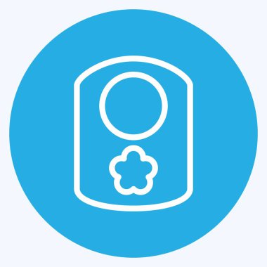 Icon Bebek Önlüğü. Çocuk sembolü için uygun. Mavi gözlü. Basit dizayn edilebilir. tasarım şablonu. Basit resimleme