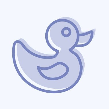 Simge Ördek Oyuncağı. Çocuk sembolü için uygun. İki ton stili. Basit dizayn edilebilir. tasarım şablonu. Basit resimleme