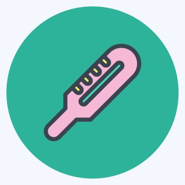 Simge termometresi. Çocuk sembolü için uygun. renk arkadaşı stili. Basit dizayn edilebilir. tasarım şablonu. Basit resimleme